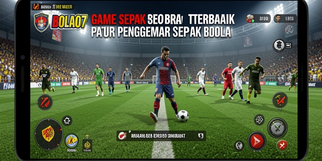 Tampilan gameplay BOLA07 yang mendebarkan dalam aksi sepak bola.