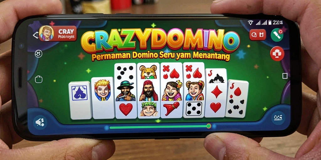 Tampilan gameplay <strong>CRAZYDOMINO</strong> yang penuh aksi dan tantangan.