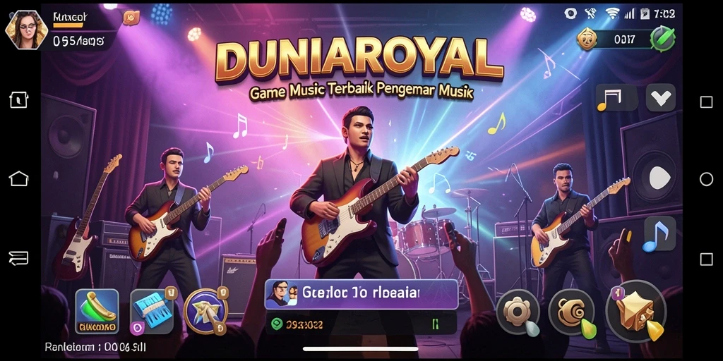 Screenshot DUNIAROYAL menampilkan gameplay musik yang seru dan menarik.