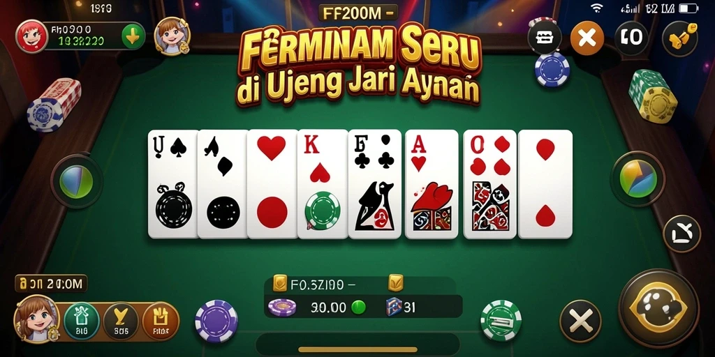 Tampilan gameplay seru F200M dalam permainan Domino.