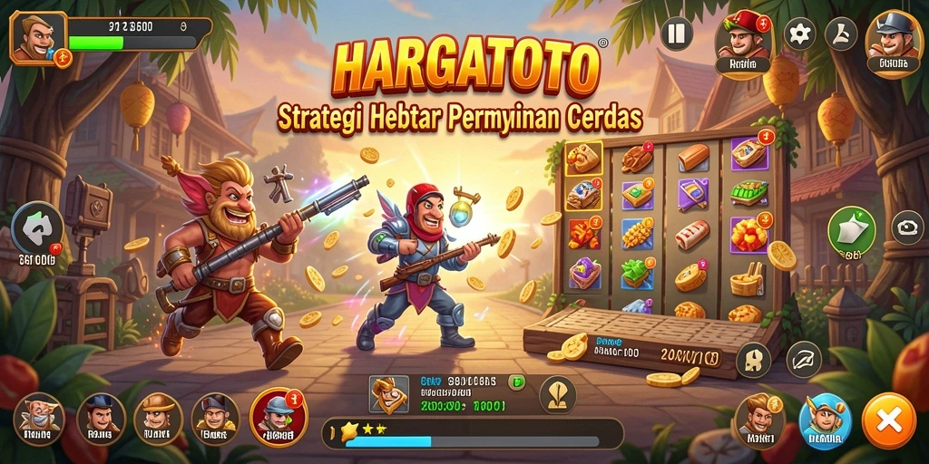 Tangkapan layar HARGATOTO menunjukkan aksi strategi seru dan mendebarkan.