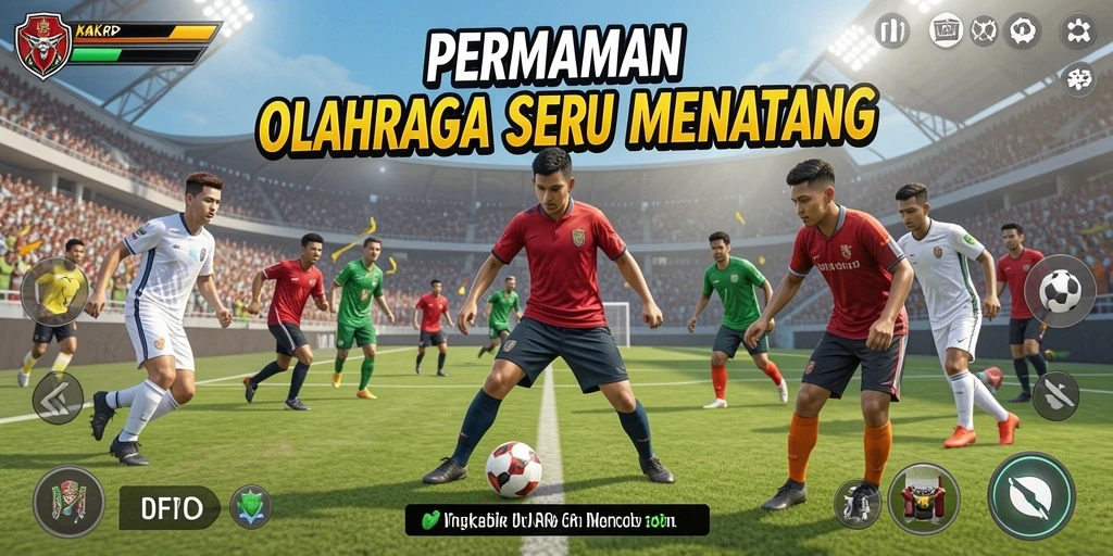 Tampilan gameplay KAKRP dalam aksi menantang di arena olahraga.