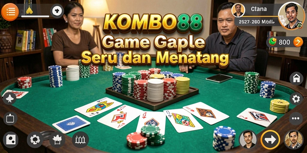 Screenshot gameplay KOMBO88 menampilkan keseruan bermain Gaple.