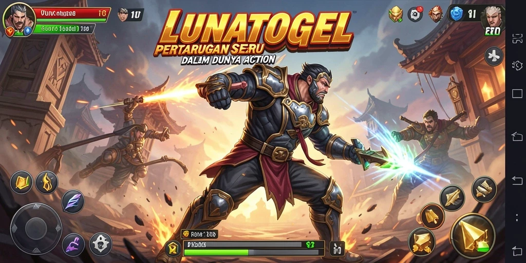 Tampilan gameplay action seru di LUNATOGEL.