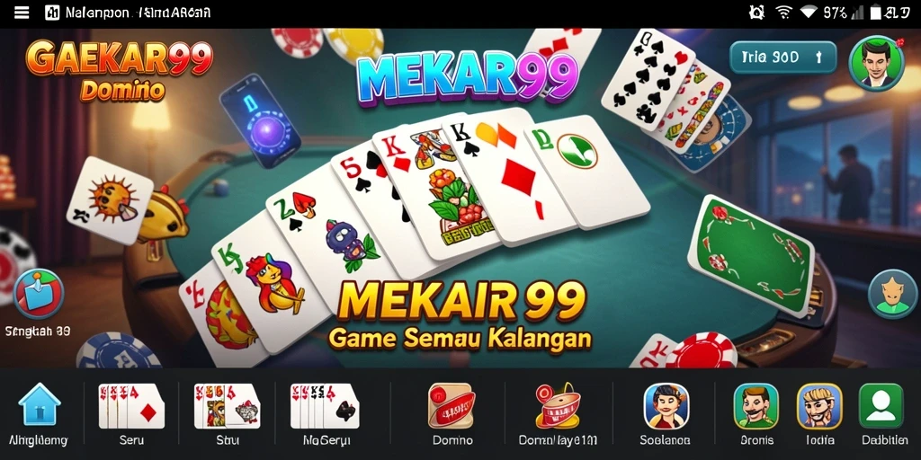 Tangkapan layar utama gameplay seru MEKAR99 di dalam permainan domino.