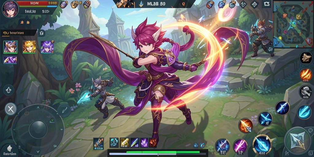 Tampilan gameplay seru MLBB8 dengan karakter Anime yang menarik.