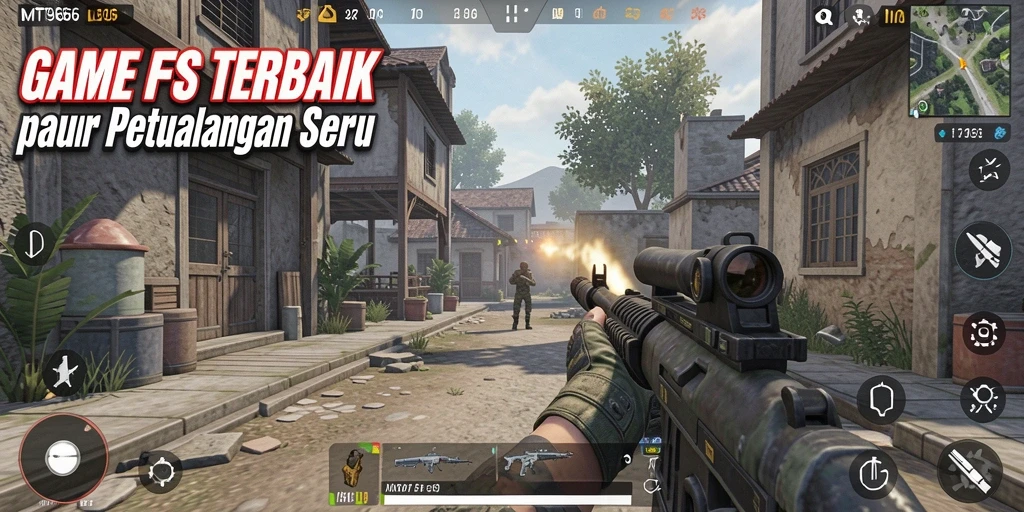 Tangkapan layar gameplay MT966 menampilkan aksi intens dalam pertempuran FPS.