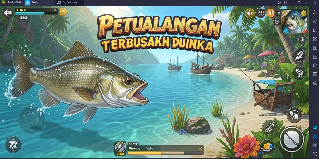 Screenshot menunjukkan pemain menangkap ikan besar di OJA89.