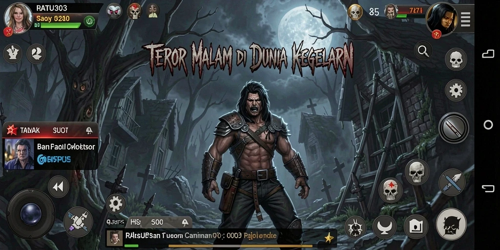 Tangkapan layar yang menunjukkan gameplay menakutkan dari RATU303.