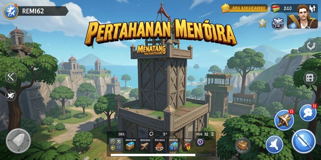 Gameplay menara yang seru dan strategis dalam REMI62.
