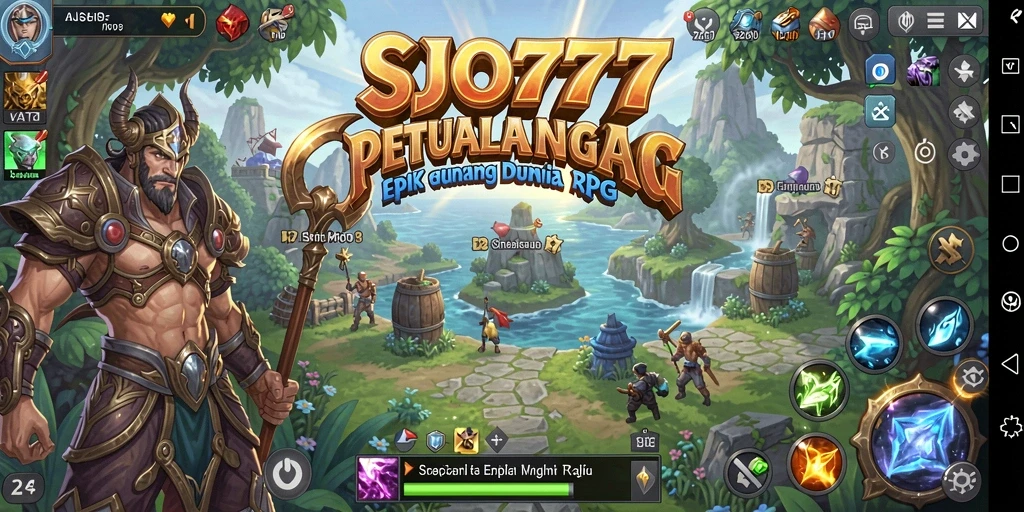 Tampilan gameplay SJO777 dengan karakter dan pertarungan RPG yang epik.
