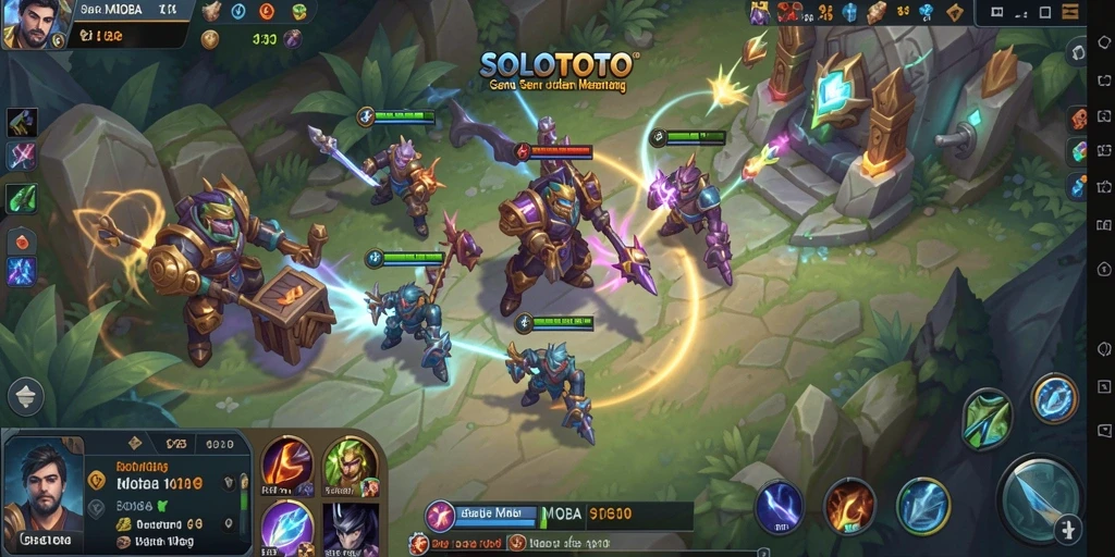Tampilan gameplay seru dalam arena MOBA SOLOTOTO.