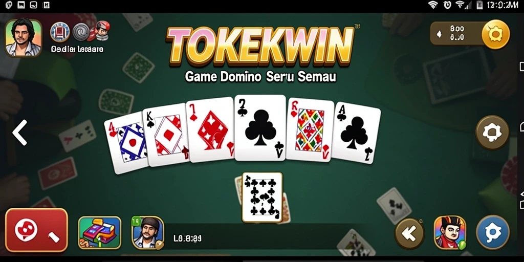 Tampilan gameplay seru di TOKEKWIN dengan suasana kompetisi domino.