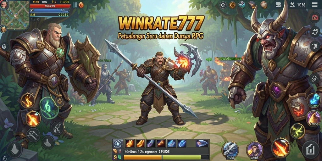 Tampilan gameplay WINRATE777 yang mendebarkan dan penuh aksi RPG.
