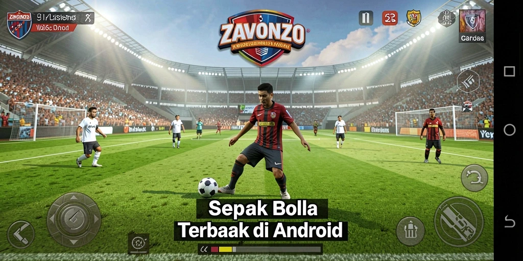 Tampilan gameplay menakjubkan dari ZAVONZO dengan aksi sepak bola seru.